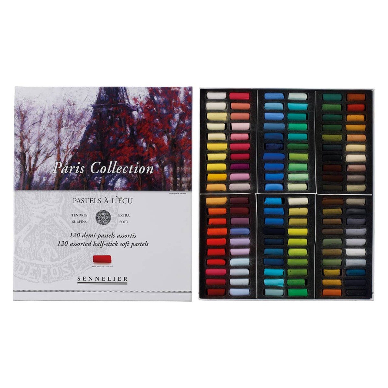 Sennelier Soft Pastels Cardboard Box Set of 120 Half Stick - Paris Collection